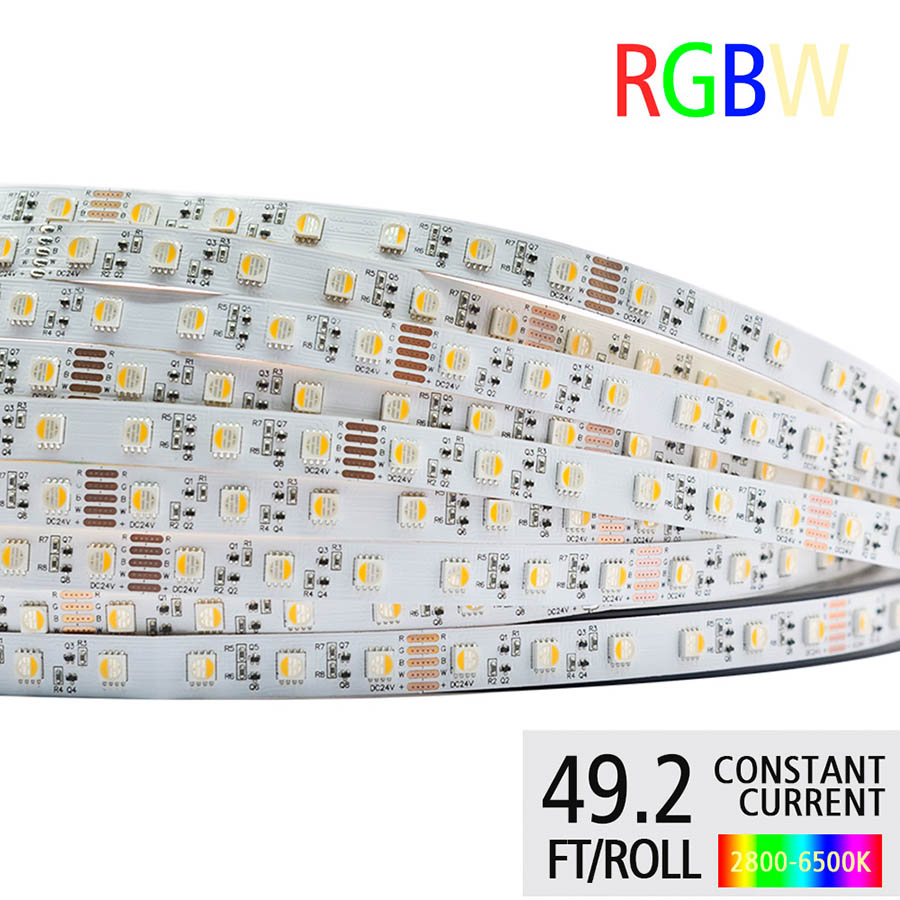 DC24V 5050 Super Bright RGBW 4in1 Color Change Flexible LED Rope Lights - 16.4 to 65.6 Ft Optional